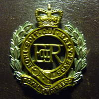 Crest affixed to shoulder strap of frog (Banner pole carrier) Corps of Royal Engineers