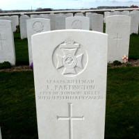 Ypres - Tyne Cot Cemetery Row 57E grave stone Rfm. J. Partington