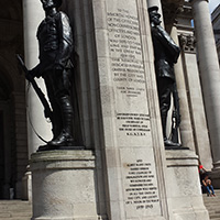 The London Troops Memorial at the Royal Exchange, Threadneedle Street