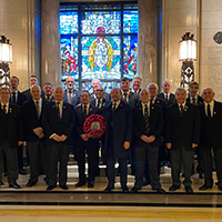 At our recent November 2021 Lodge meeting held at Freemasons Hall, London, the Lodge were delighted not only to welcome a new initiate into the Lodge, but as the day was close to Remembrance Day, The Vacant Chair Ceremony was performed, after which a wreath was laid at the memorial shrine within the Hall.